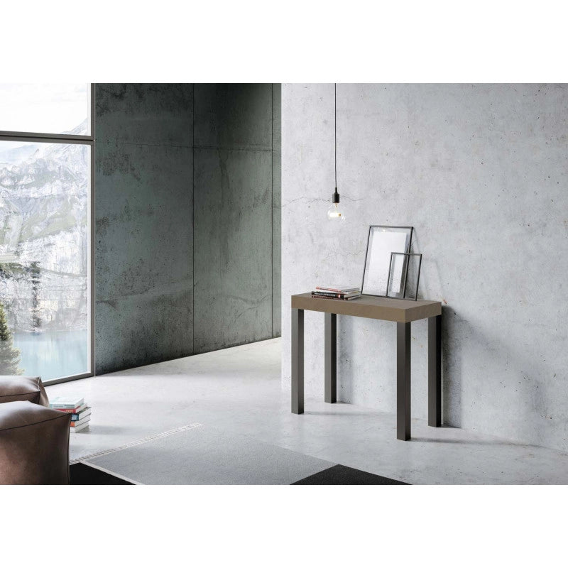 Consolle allungabile 90x40/196 cm Everyday Small telaio Antracite - Tortora