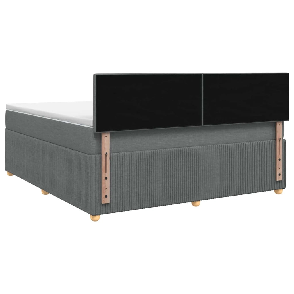 Letto box spring con materasso Grigio Scuro 140 x 190 cm 3452933