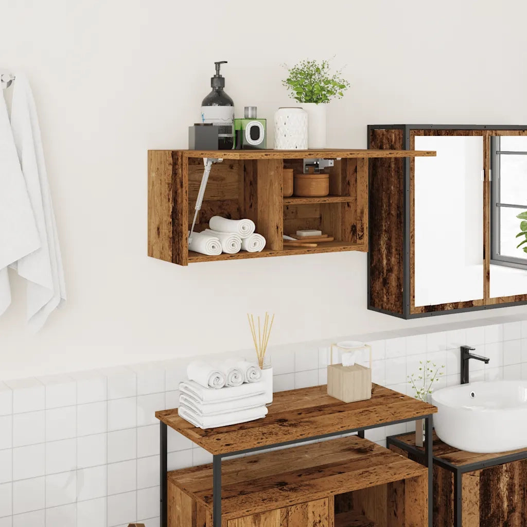 Mobile da Bagno Legno Antico 60x25x30 cm in Legno Multistrato 860065