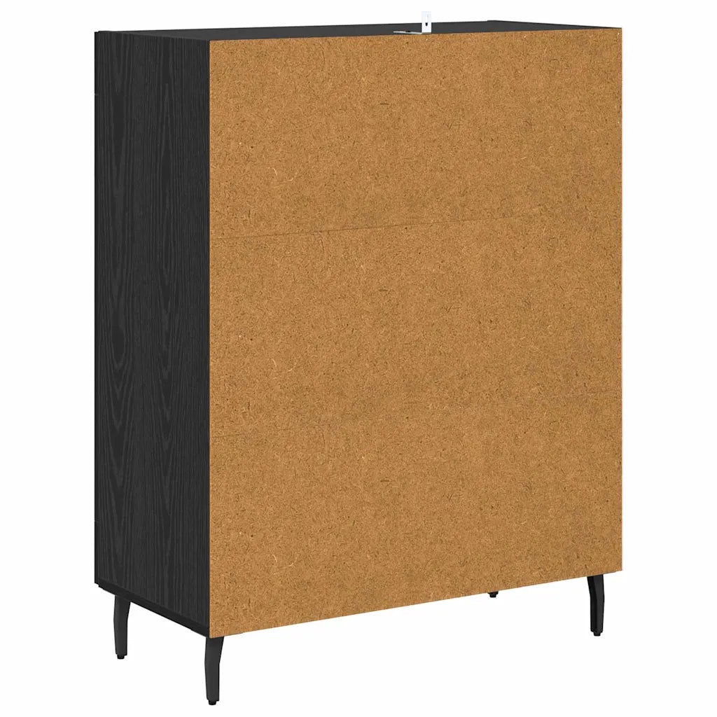 Credenza | Madia | Buffet da pranzo | Armadio da pranzo Rovere Nero 69,5 x 34 x 90 cm Legno multistrato