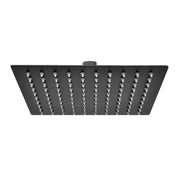 Soffione doccia quadrato 40x40 cm nero opaco in acciaio inox