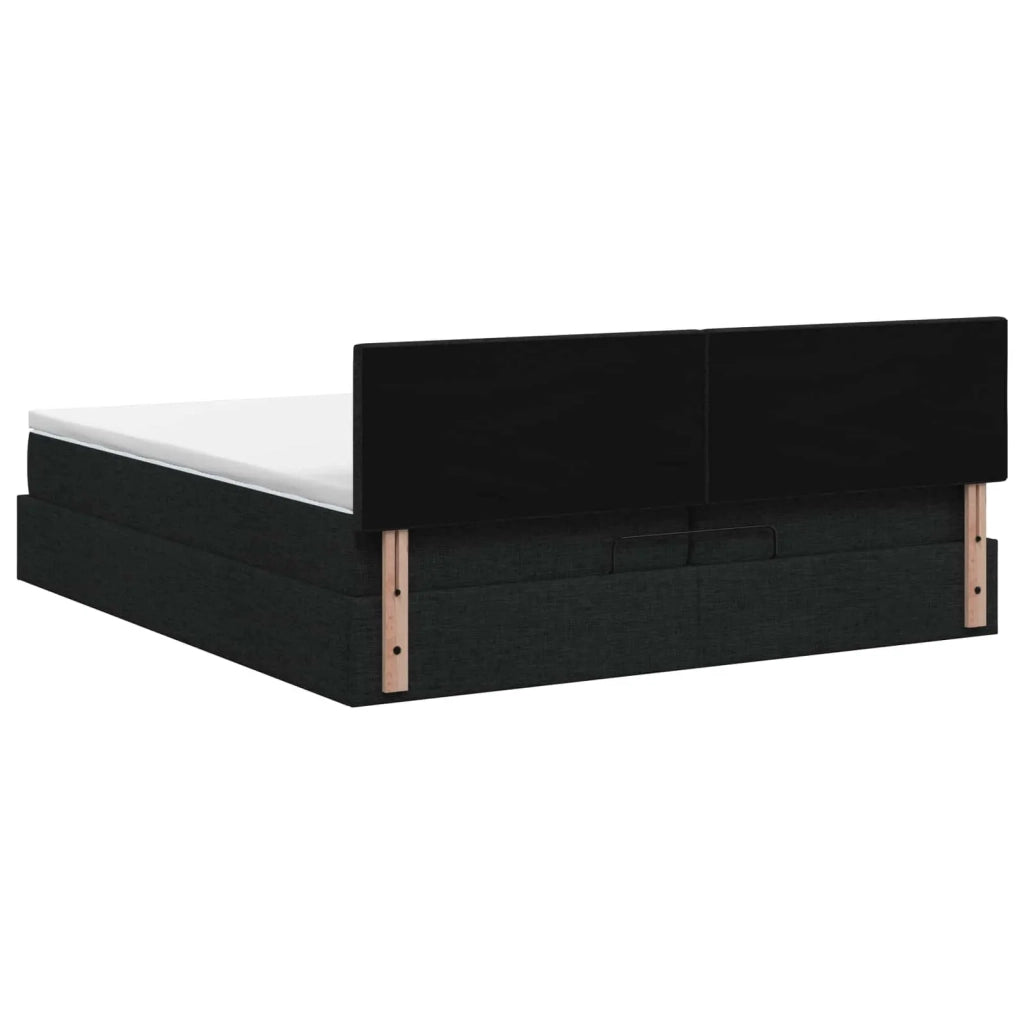Letto ottomano con materasso Nero 200 x 200 cm Tessuto 3456353
