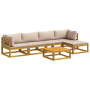 Set di divani 6 pz Naturale Legno di Acacia Massello 3417238