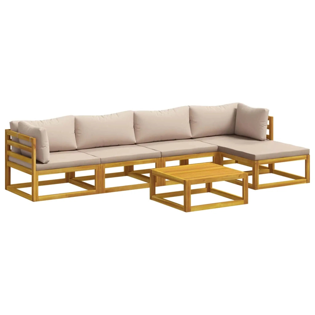 Set di divani 6 pz Naturale Legno di Acacia Massello 3417238