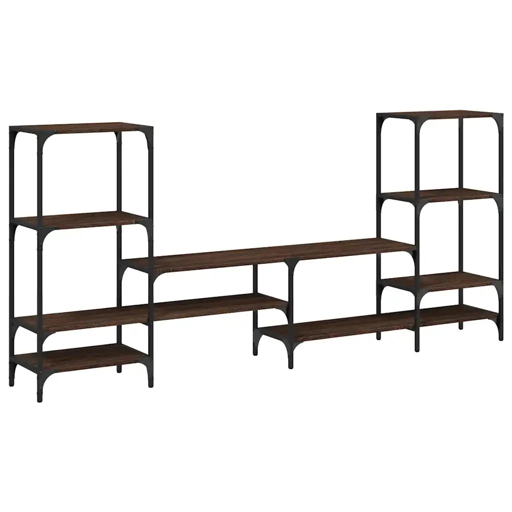 Mobile TV-Credenza per TV-Console TV Rovere Marrone 206,5x28,5x95 cm in Legno Multistrato