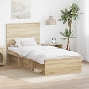Struttura del letto Rovere Sonoma 90 x 200 cm Pino massello 3409410