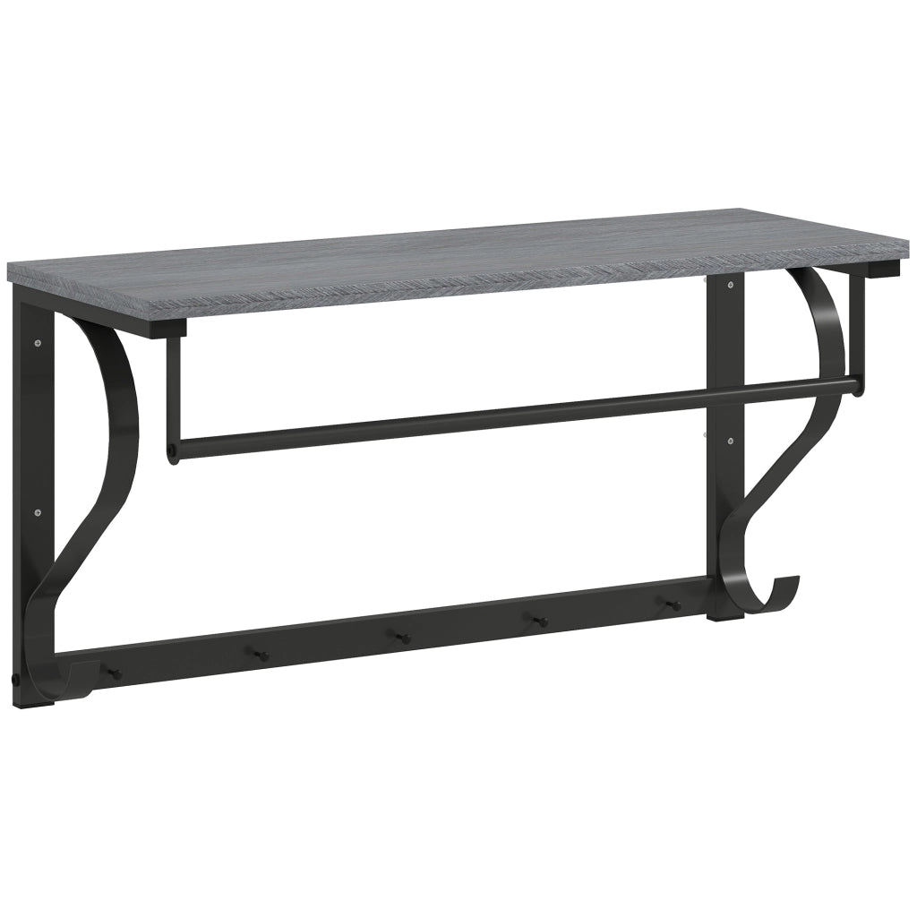Appendiabiti a parete con ripiano ¨C zephmum ¨C grigio