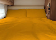 Completo Lenzuola Camper Roulotte 100% Cotone PERSONALIZZABILE Tinta Unita - Matrimoniale - Ocra