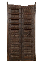 Biscottini Porta portone in legno massello e ferro da interno o da esterno vecchia e antica medievale scorrevole