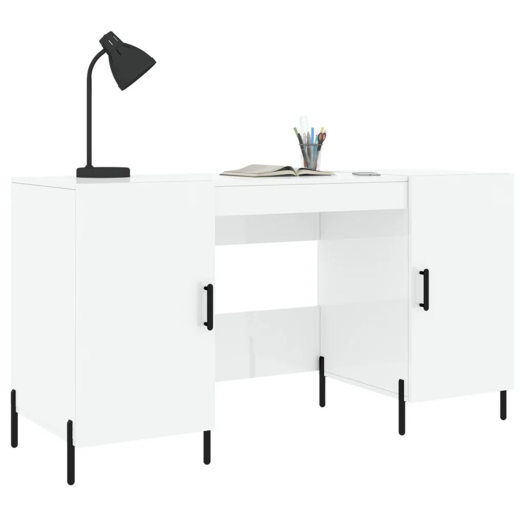 Scrivania Bianco Lucido 140x50x75 cm in Legno Multistratocod mxl 128028