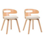 Sedie da Pranzo 2 pz | Sedie da cucina in Legno Curvato e Similpelle Crema