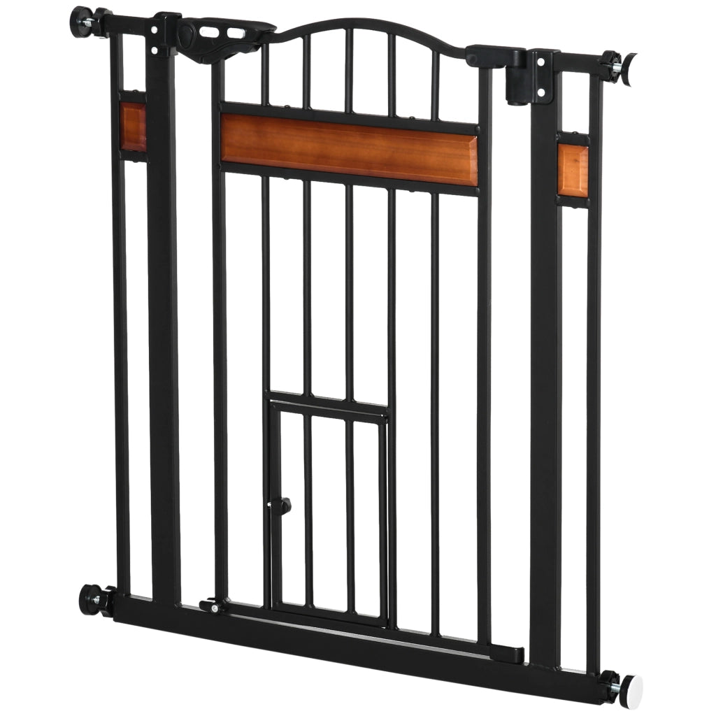 Cancellino per Cani con Fissaggio a Pressione, Estensibile da 74-80cm con Chiusura Automatica, Nero