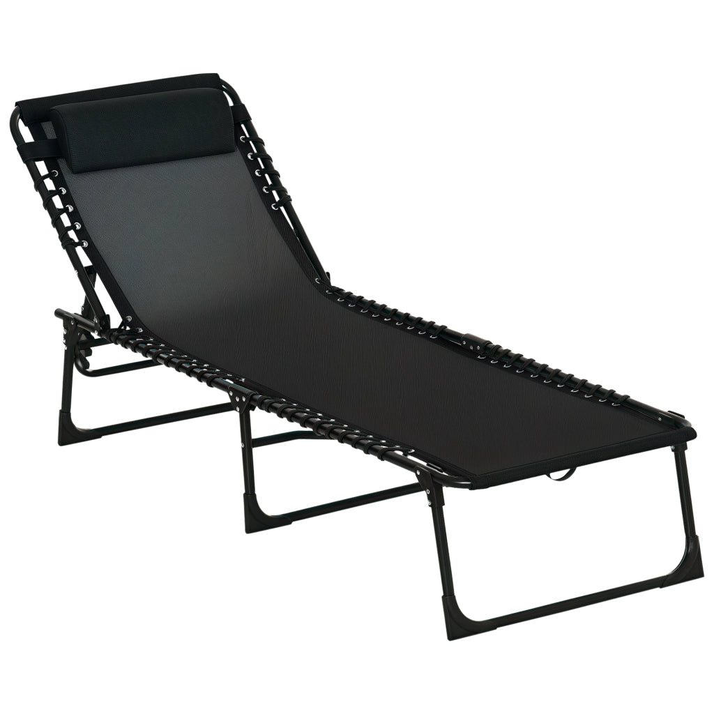Poltrona reclinabile pieghevole per esterno ¨C zephmum ¨C 189x58x30 cm nero
