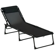 Poltrona reclinabile pieghevole per esterno ¨C zephmum ¨C 189x58x30 cm nero