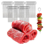Vleespenni in Acciaio Inossidabile - Rouladen 120 Stuks - Penni con Occhio - Punta Affilata - Penni da Carne 9 cm - Per Rouladen Facili e Saporite