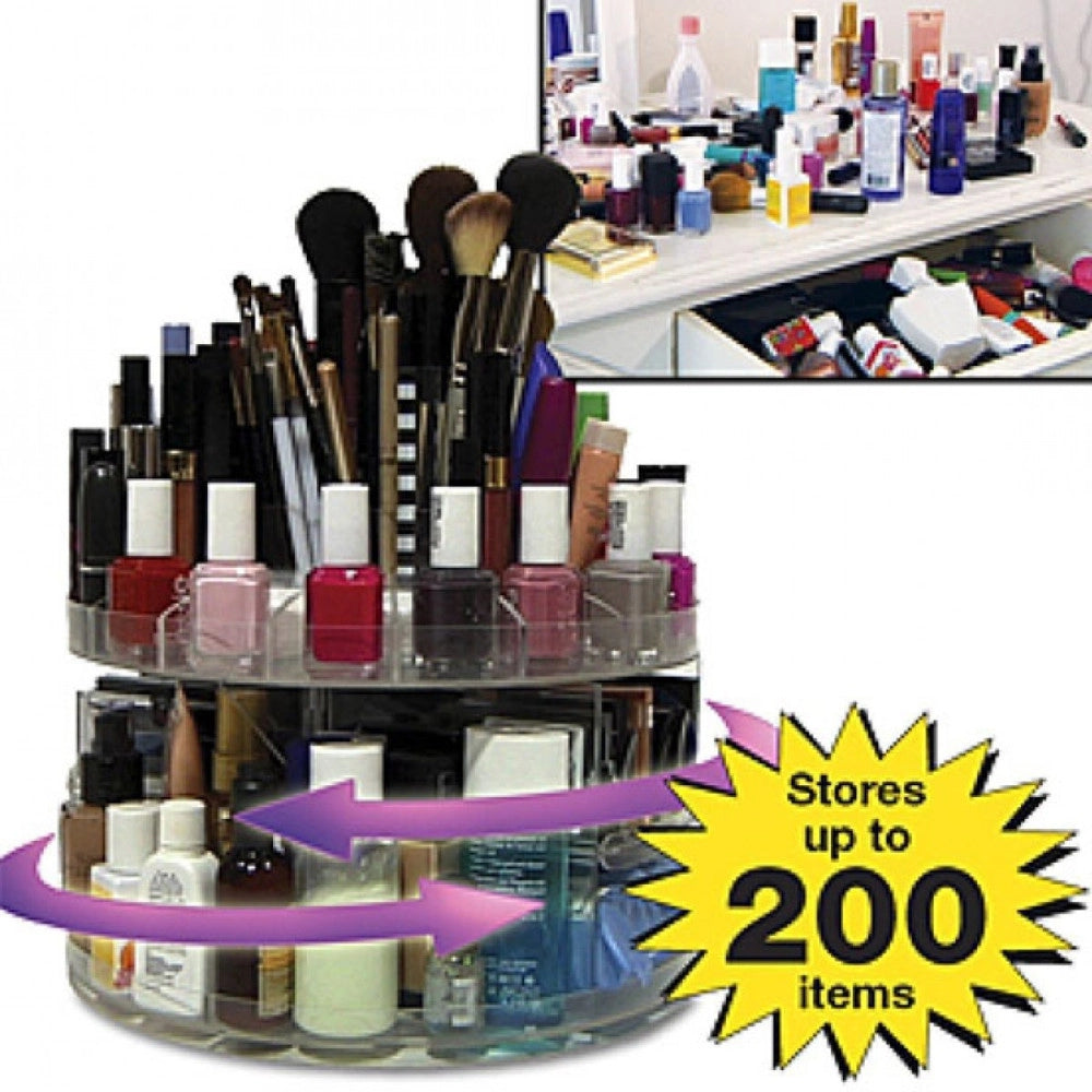Trade Shop - Organizer Espositore Cosmetici Make Up Trucco Girevole Rotante 360° Glam Caddy -