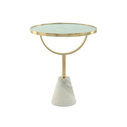 Tavolino Oscar 125 con Base in Marmo e Piano Effetto Pietra
