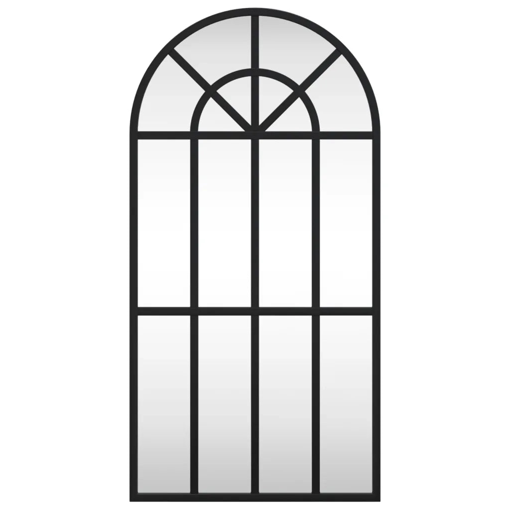 Specchio da Parete Nero 30x60 cm Arco in Ferro 358624