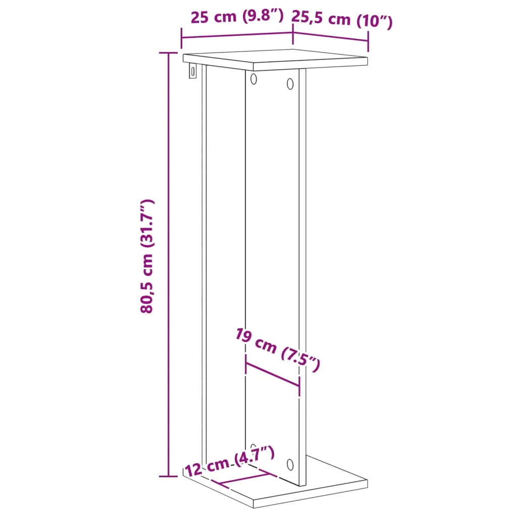 Supporto per piante Rovere Sonoma 25 x 25,5 x 80,5 cm 899646