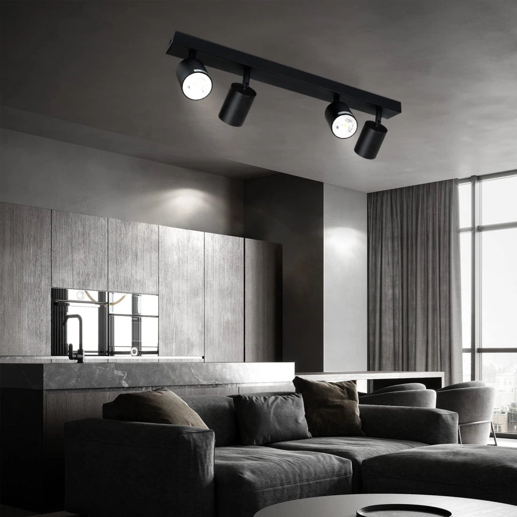 ZMH Faretto da soffitto 4 luci GU10 design industriale moderno orientabili per soggiorno corridoio