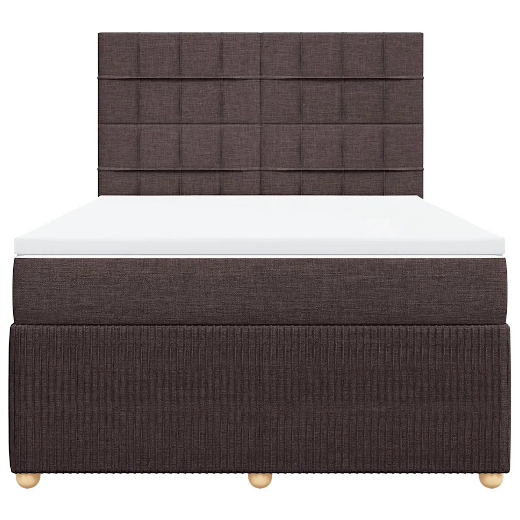 Giroletto a Molle con Materasso Marrone Scuro 140x190cm Tessuto 3292054