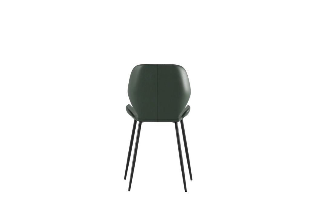 Sedia da pranzo Diana con seduta in soft-touch verde scuro e gambe in metallo nero, design vintage moderno - Sedia living di alta qualità