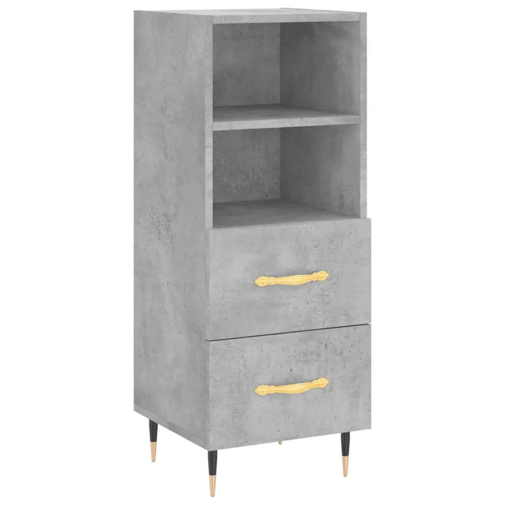 Credenza Grigio Cemento 34,5x34x90 cm in Legno Multistratocod mxl 79963