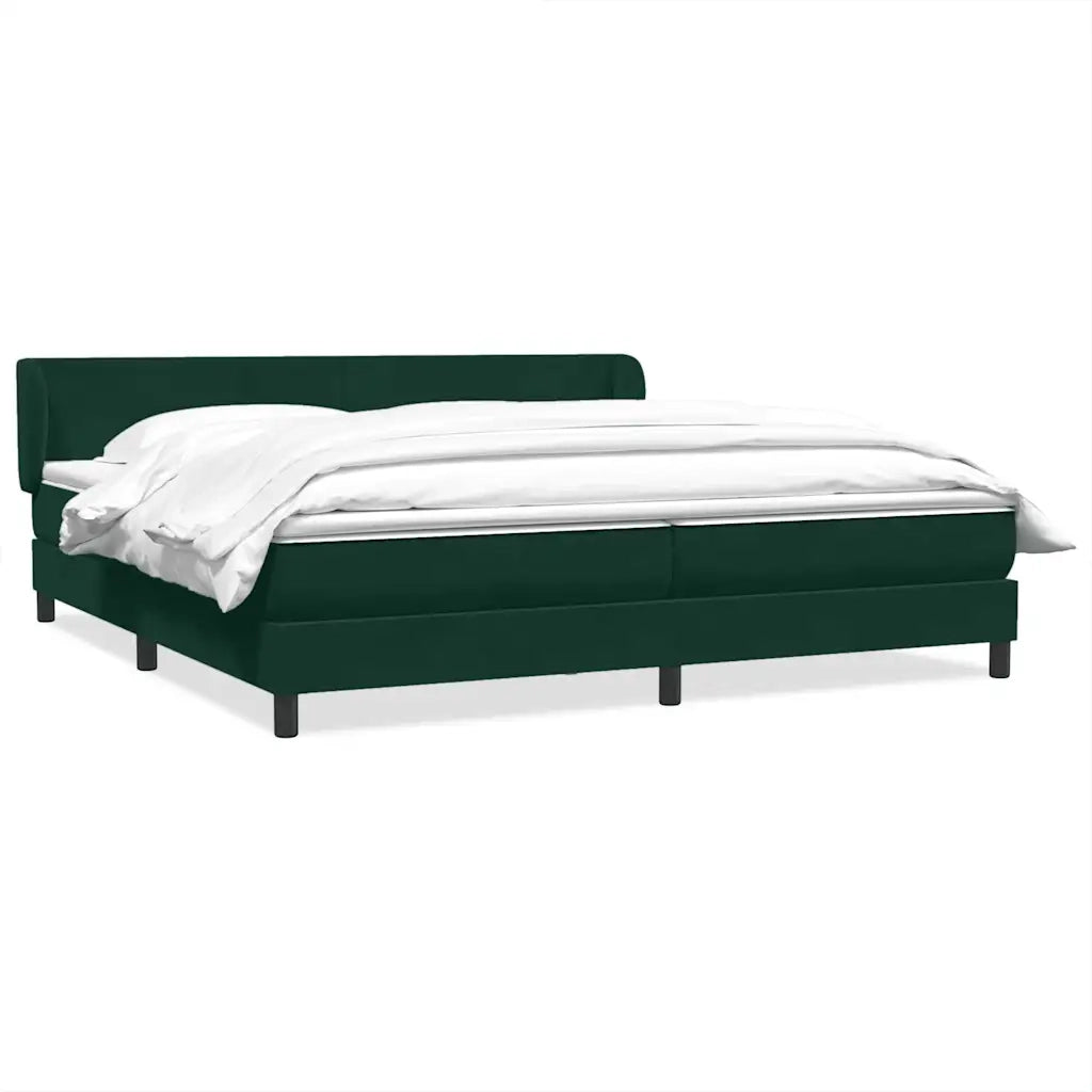 Giroletto a Molle con Materassi Verde Scuro 180x220 cm Velluto 3317412
