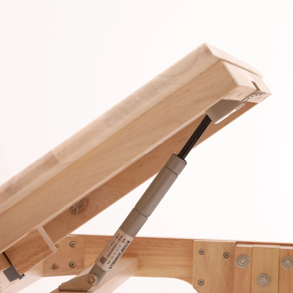 Scrivania con altezza regolabile; piano inclinabile e vani aperti - in legno - 92.2x60x89 cm - naturale