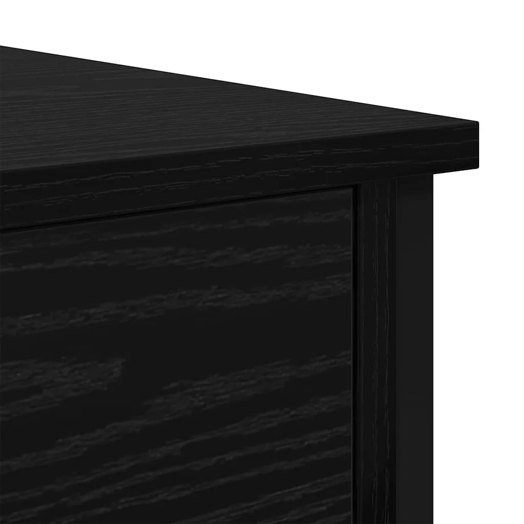 Comodino | Armadio da Notte | Mobiletto da notte Rovere Nero 34 x 35,5 x 45 cm Legno multistrato
