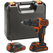 Kit Trapano Avvitatore a Percussione Black+Decker con 2 batterie e accessori BDCHD 18 S 2KA
