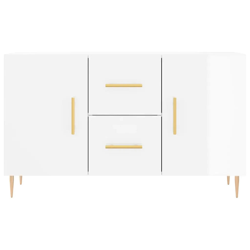 Credenza Bianco Lucido 100x36x60 cm in Legno Multistrato 828158