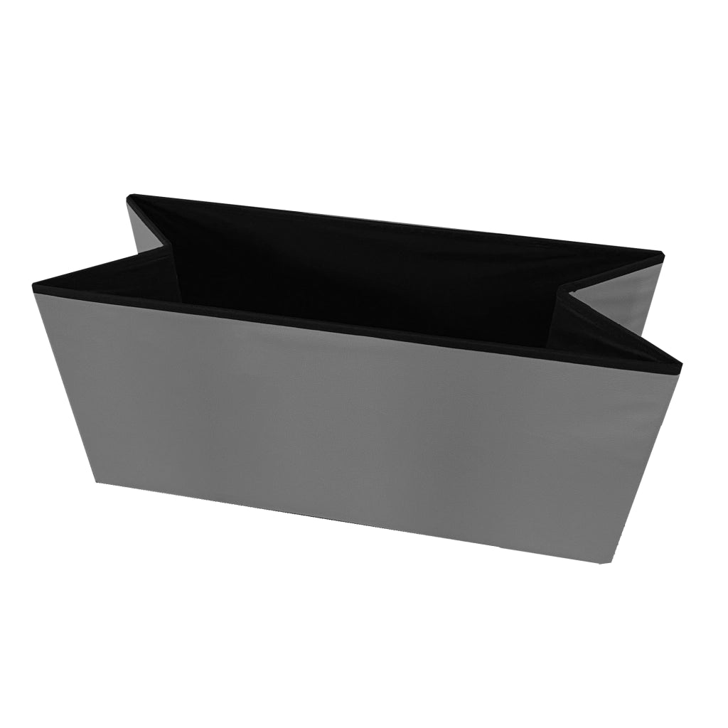 Puff Ottomano rettangolare pieghevole in similpelle 76x38x38 cm | Nyana Casa | Stile ottomano | Similpelle resistente | Nero, grigio e beige