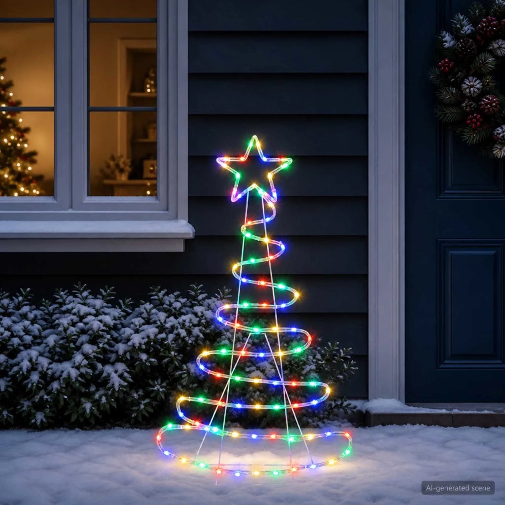 Sagoma albero di Natale LED LOVIISA 100 LED Multicolore 42053447