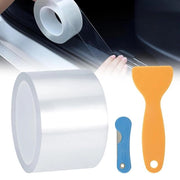 Folie di protezione per auto trasparente 7cm x 10m - Folio di protezione per il bordo della porta auto - Porta auto con spatola e mescola - Universale per auto, bicicletta e motocicletta.