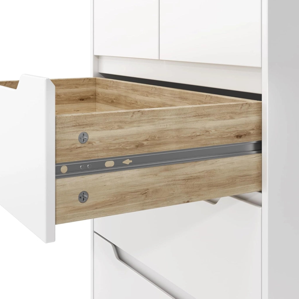 Cassettiera Camera da Letto con 5 cassetti, settimino camera da letto,Moderno e Salvaspazio per la Camera da Letto Soggiorno e Ingresso, 94 x 72 x 41 cm,Bianco