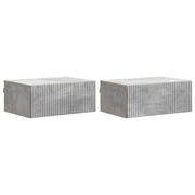 Mobiletto da notte a muro con cassetto 2 pcs Grigio Cemento 898452