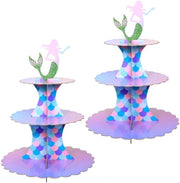 Stand per torta in 3 strati di carta - Zeemeermin - Stand per cupcake in cartone - Decorazione per feste - Per compleanni e matrimoni
