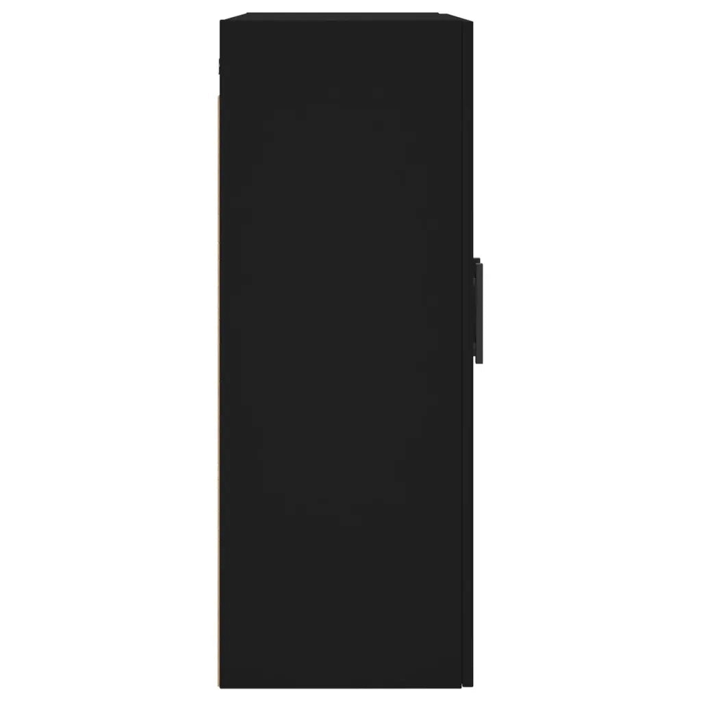 Elegante mobiletto a parete con ampio spazio contenitivo 69,5 x 34 x 90 cm realizzato in legno composito nero 02_0048597