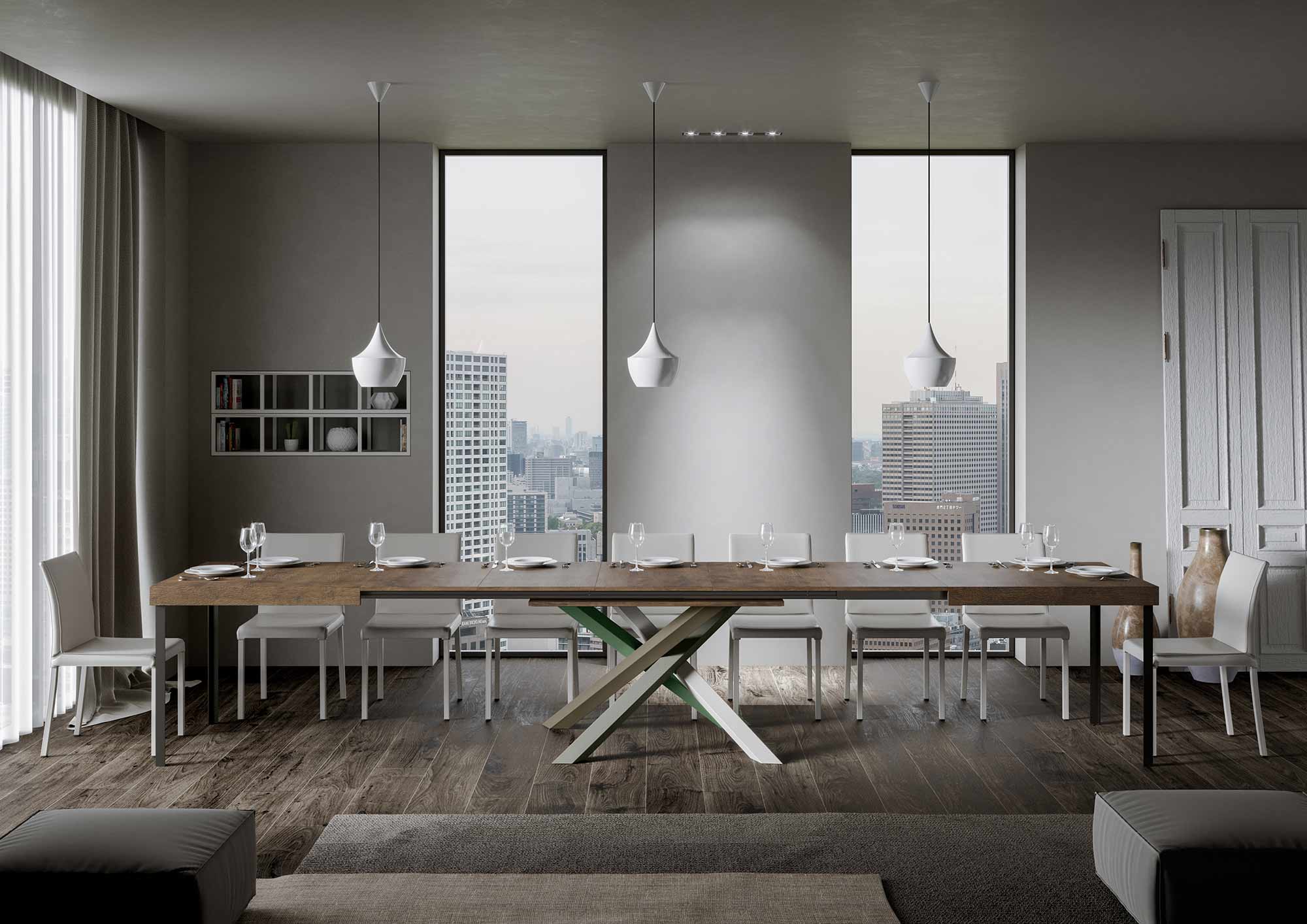 Tavolo Allungabile 180-440x90x77 cm Volantis Noce