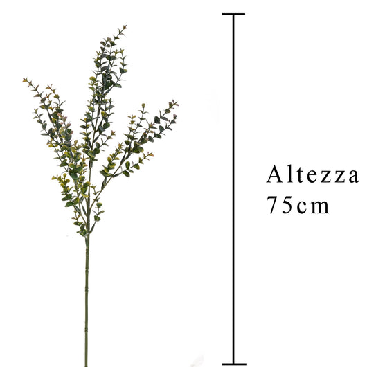 Set 9 Rami di Eucalyptus Artificiale Altezza 75 cm Verde