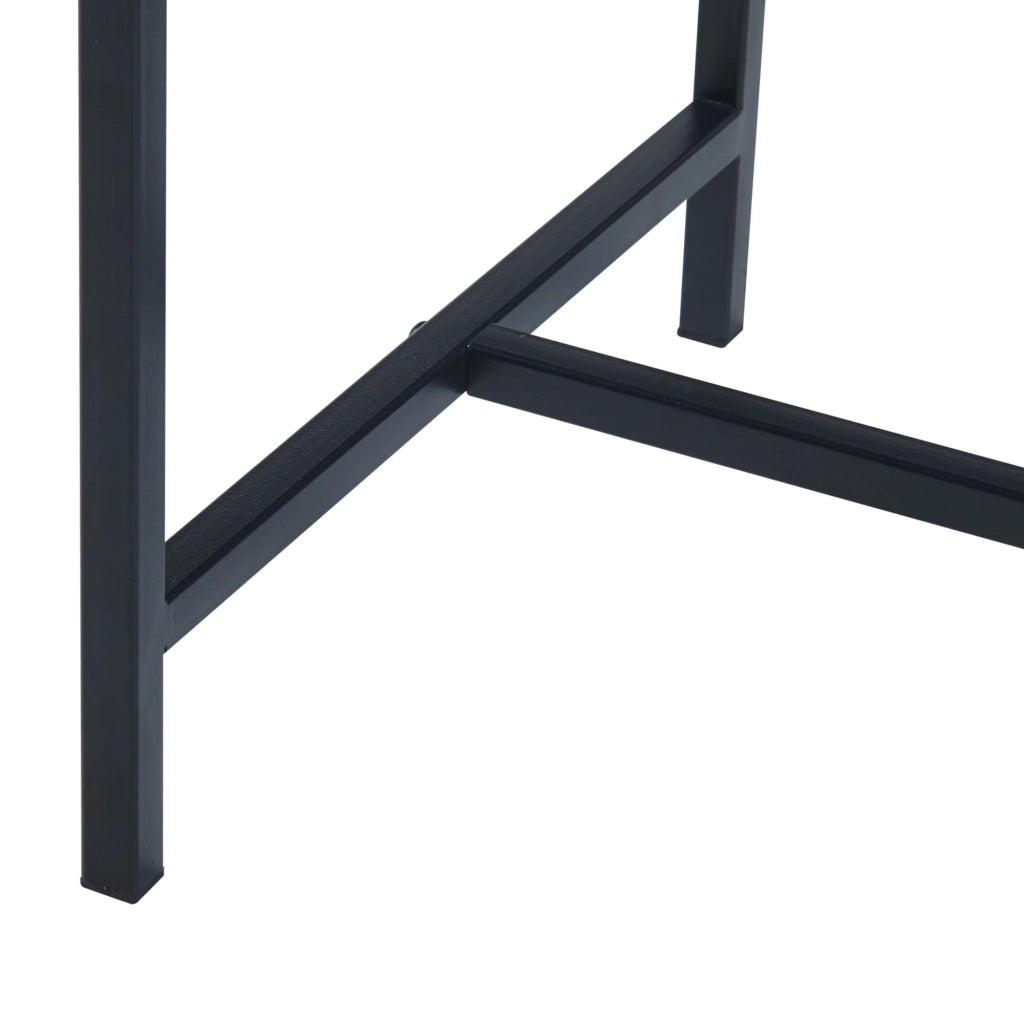 Supporto per piante con vassoio metallico integrato 100 x 30 x 30 cm nero 03_0010709