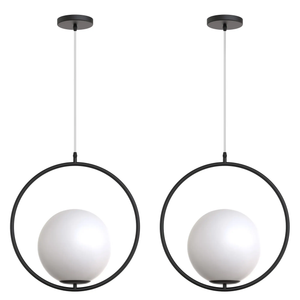 Lampada Da Soffitto Pensile Di Vetro Palla Oro Bianco Oro G110-1w Black White