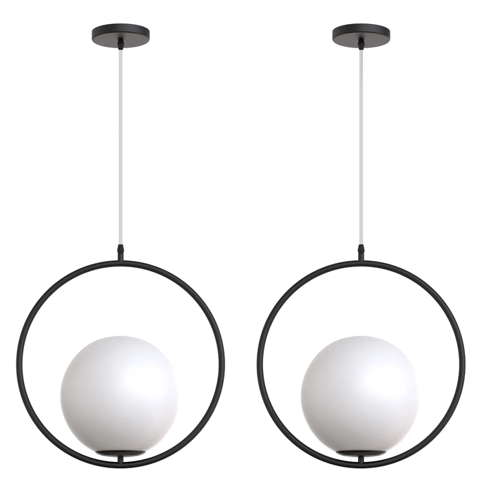 Lampada Da Soffitto Pensile Di Vetro Palla Oro Bianco Oro G110-1w Black White