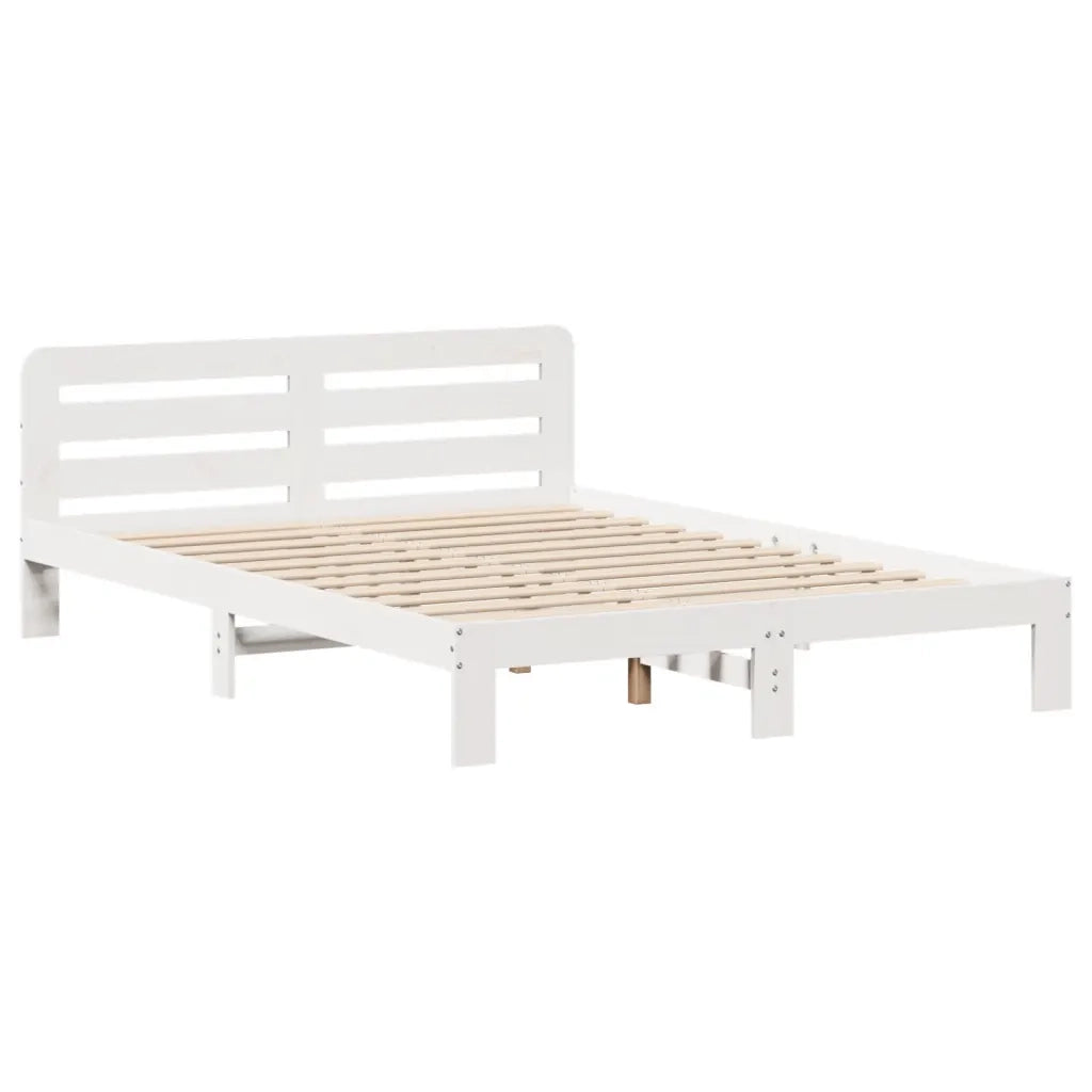 Letto senza Materasso Bianco 160x200 cm Legno Massello di Pino