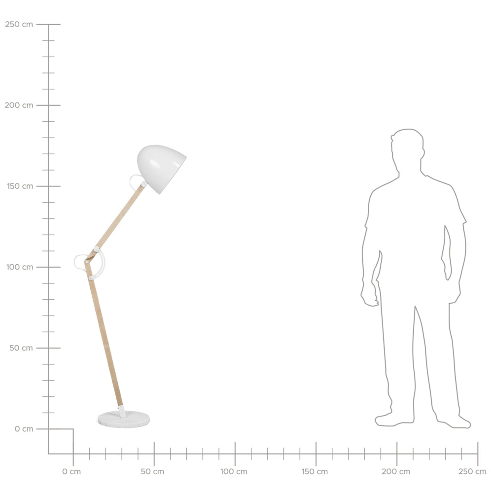 Lampada da Terra Colore Bianco Metallo 175 cm Orientabile Industriale