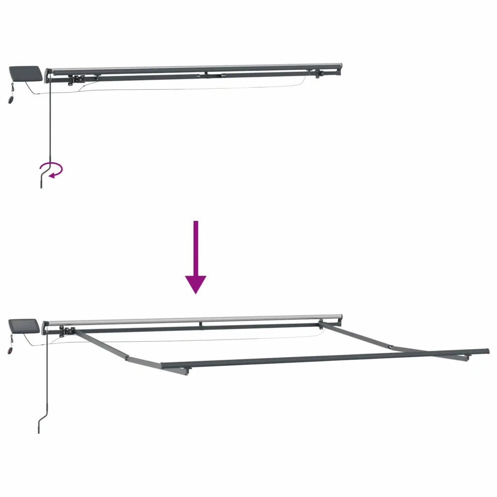 Tenda retrattile Tortora 600 × 300 cm Tessuto e Alluminio 3426488