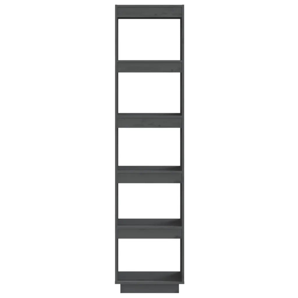 Libreria Divisorio-Scaffale per Libri-Mobile di Stoccaggio Grigio 40x35x167 cm in Legno Massello di Pino