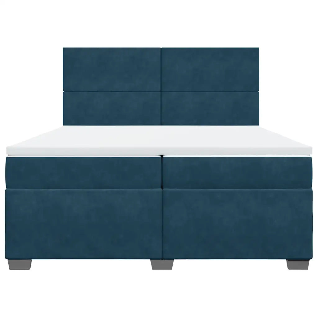 Giroletto a Molle con Materasso Blu 200x200 cm in Velluto 3291000