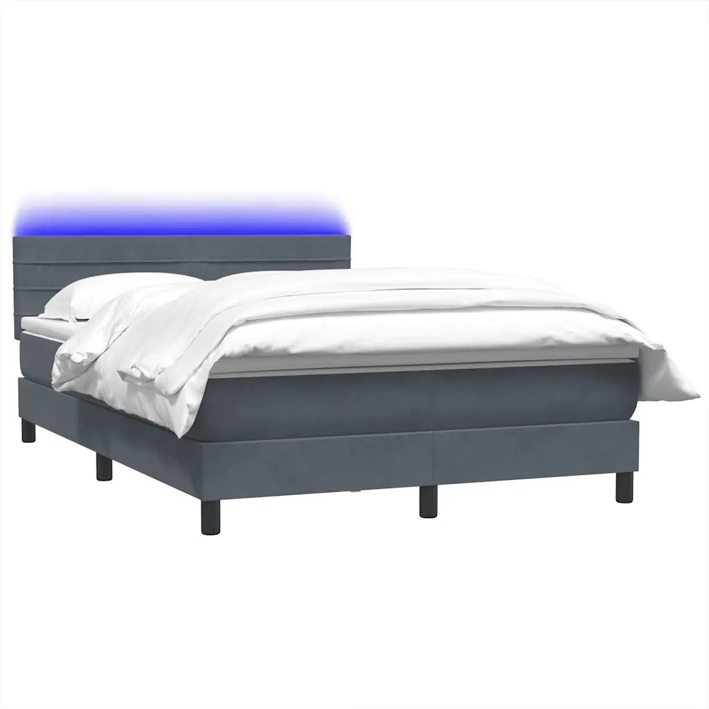 vidaXL Giroletto a Molle con Materasso Grigio Scuro 160x210 cm Velluto